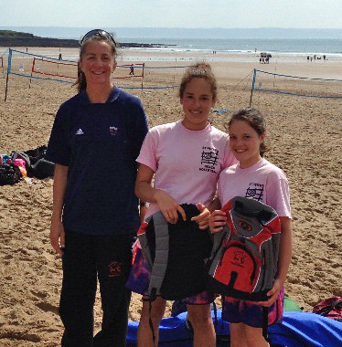 U12 Beach Champions Holly Wright and Evie Stone Right